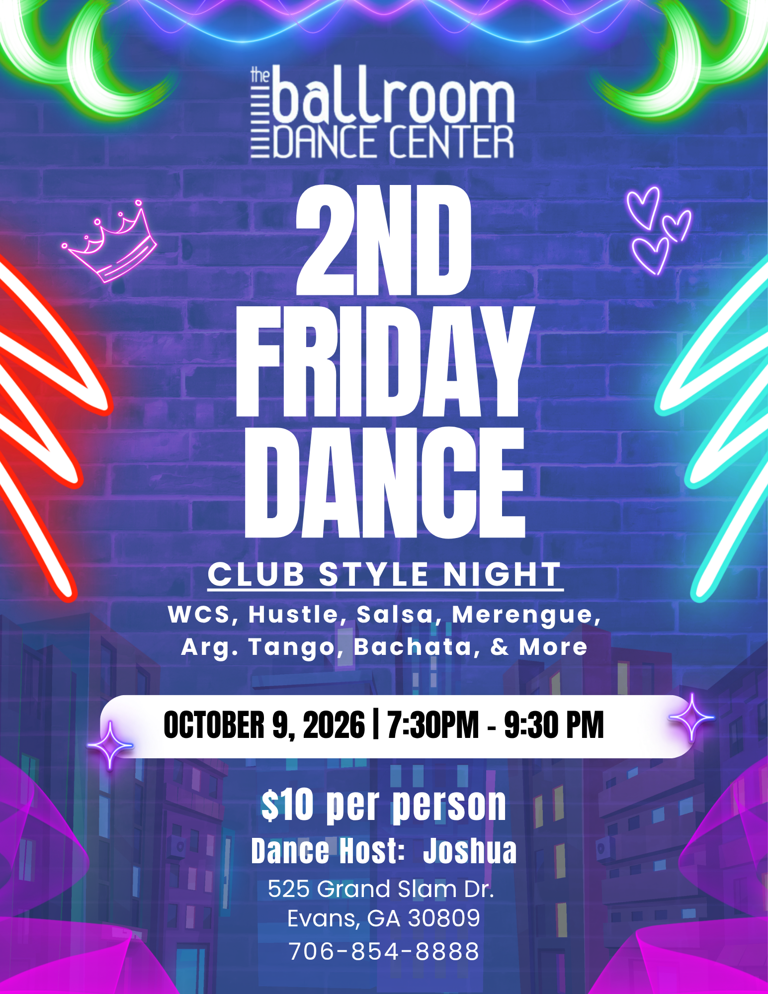 8 - 2nd Friday October 2026 Dance Flyer Joshua Dance Host PNG